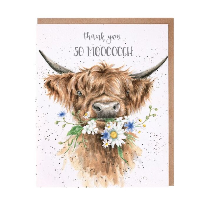 Wrendale Designs "So Moooch!" Highland Cow Thank You Card